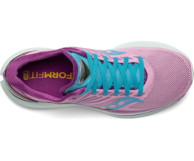 Women's Saucony Kinvara 12 Running Shoes Pink / Blue | Singapore 171GSOL